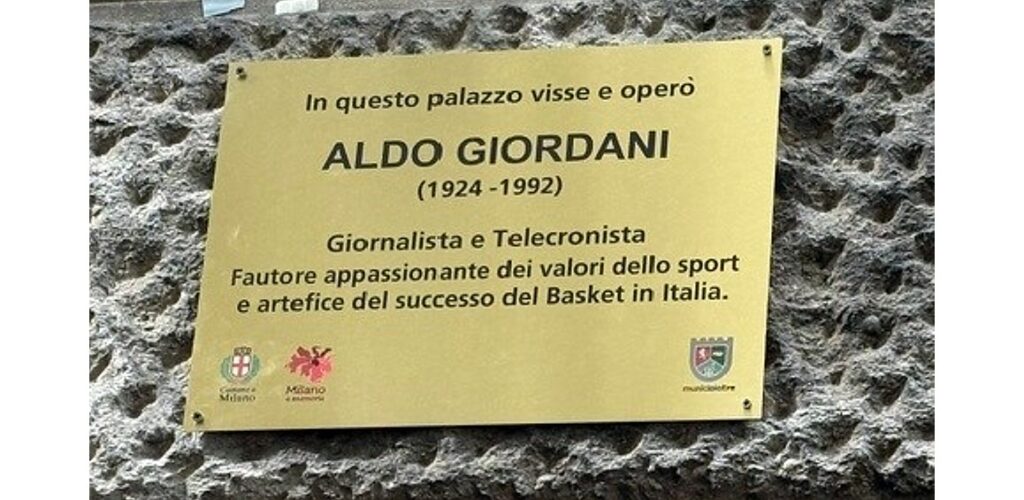 INAUGURATA A MILANO TARGA IN RICORDO DI ALDO GIORDANI